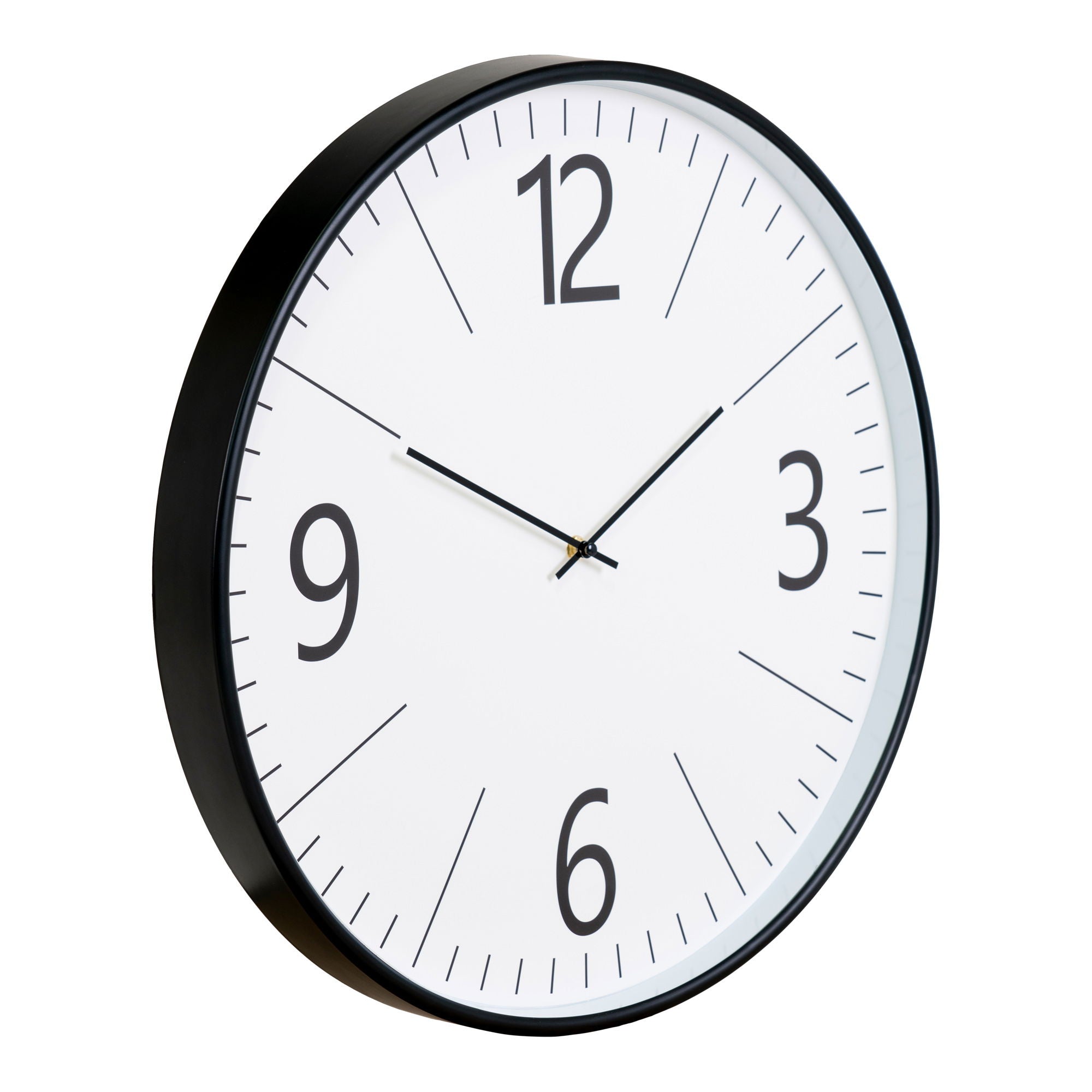 Farbe Biel – Wanduhr, Ø51 cm, schwarz/weiß, lautlos, klassisches Design